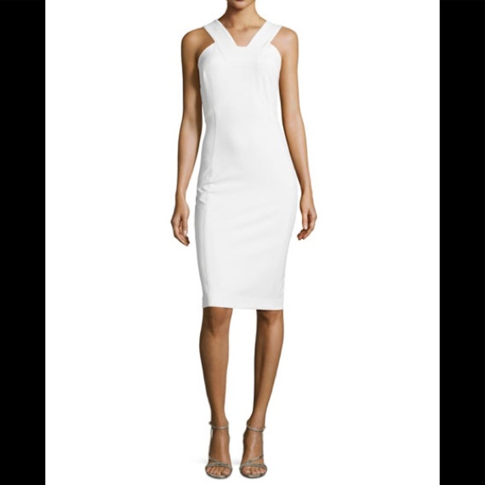 Veronica Beard sleeveless V-Neck scuba sheath dress - Picture 1 of 8